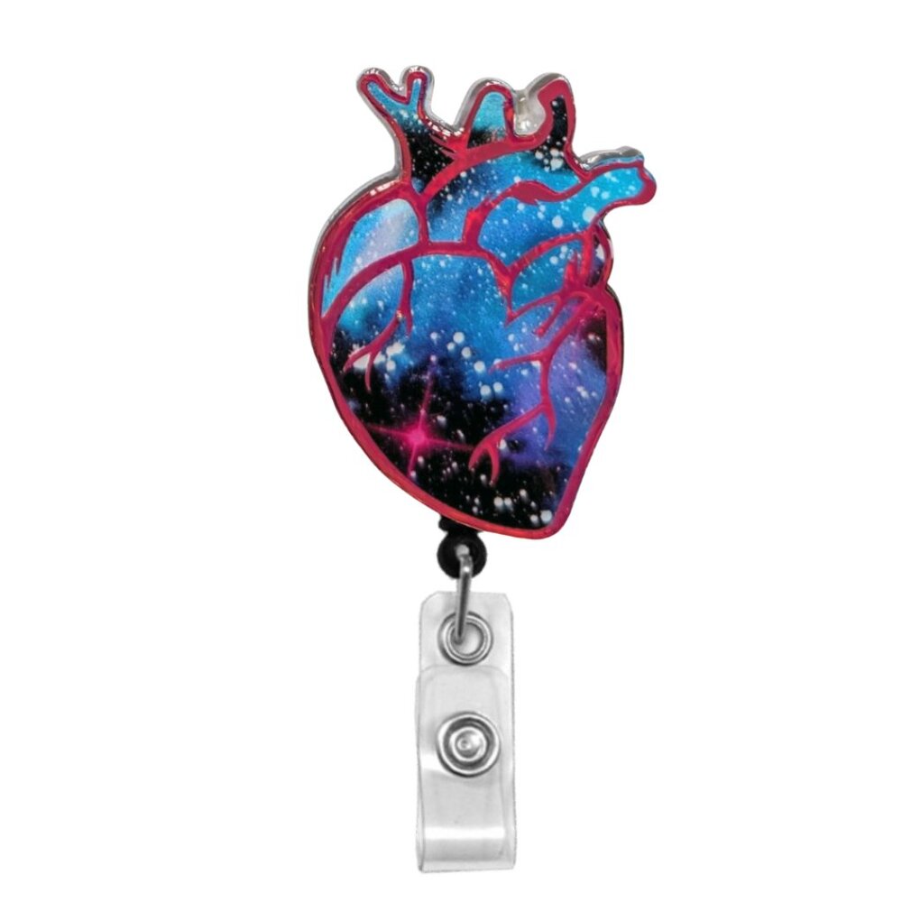 Heart Badge Reel | Handmade ID Holder | Nurse Teacher Student Therapist Gift NWT